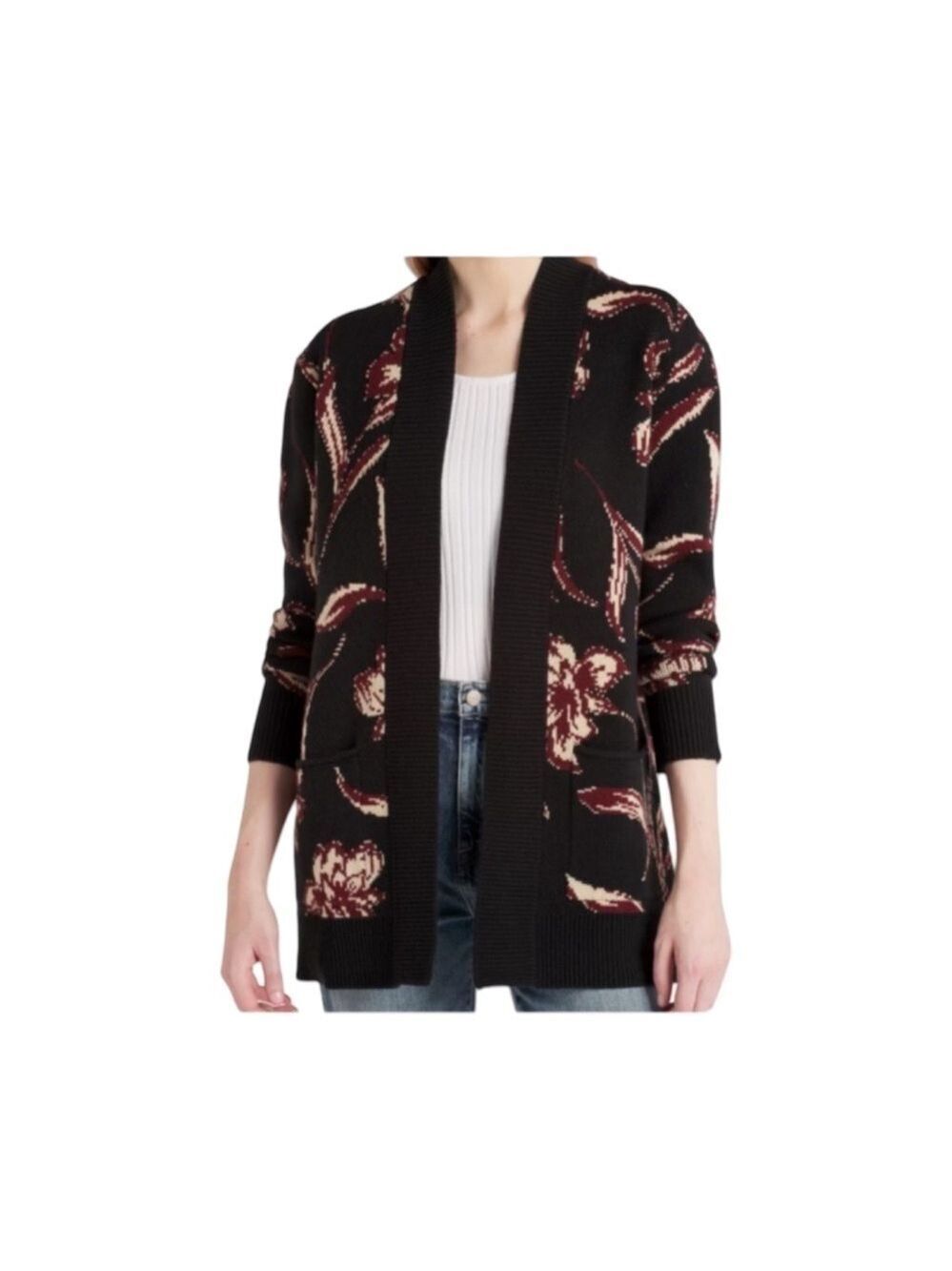 Les Serein Open Front Cardigan Sweater Top NWT Size XL